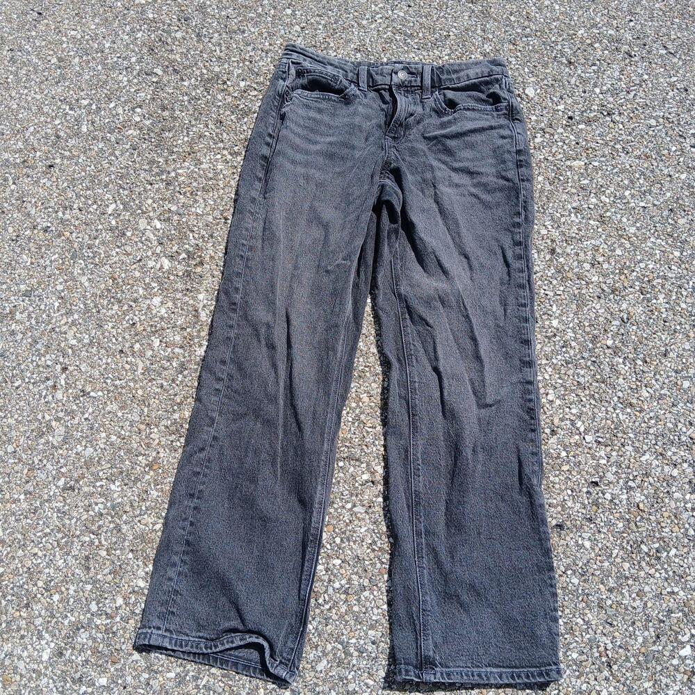 American Eagle Jeans Mens 28x32 Gray Dark Wash Regular Straight Stretch Denim